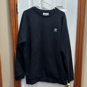 Adidas Men's Black Crewneck Sweater with Logo